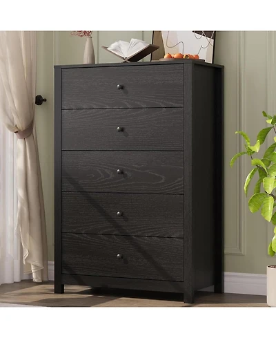 gaomon 5 Drawer Dresser for Bedroom – Modern Simply Chest of Drawers, Wood Storage with Deep Drawers Living Room, Hallway, Entryway
