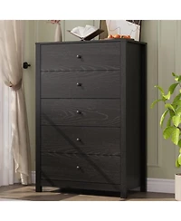 gaomon 5 Drawer Dresser for Bedroom – Modern Simply Chest of Drawers, Wood Storage with Deep Drawers Living Room, Hallway, Entryway