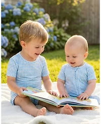 Motette Baby Boys Harbor Gingham Pajama Set