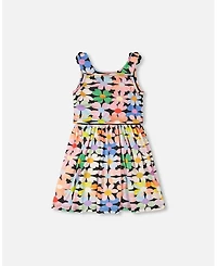 Deux par Deux Little Girls Dress Printed Flowers