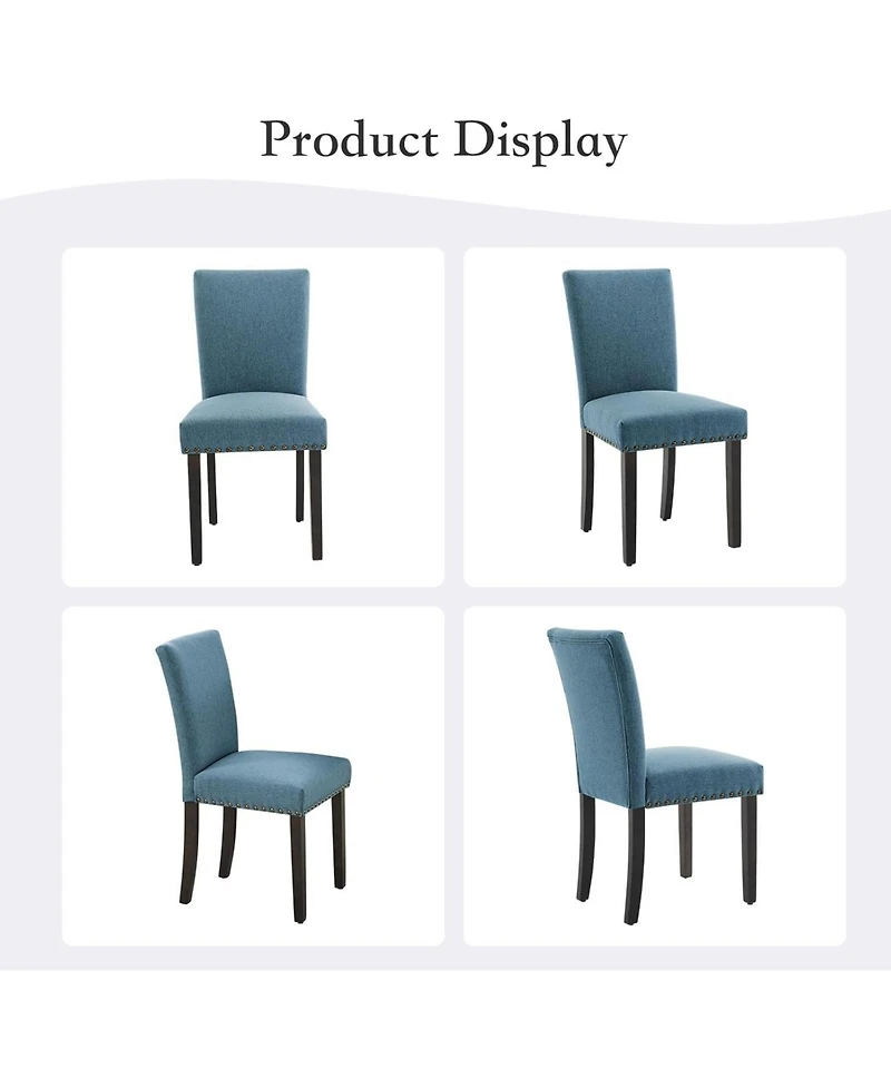 gaomon Persons Dining Chairs Set of 4, Upholstered Fabric Chairs with Nailhead Trim