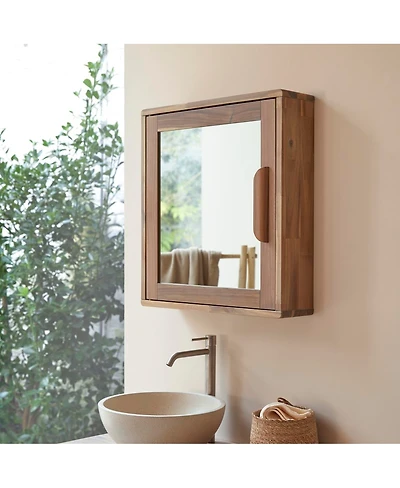 Tikamoon Lila solid acacia wood mirror bathroom cabinet
