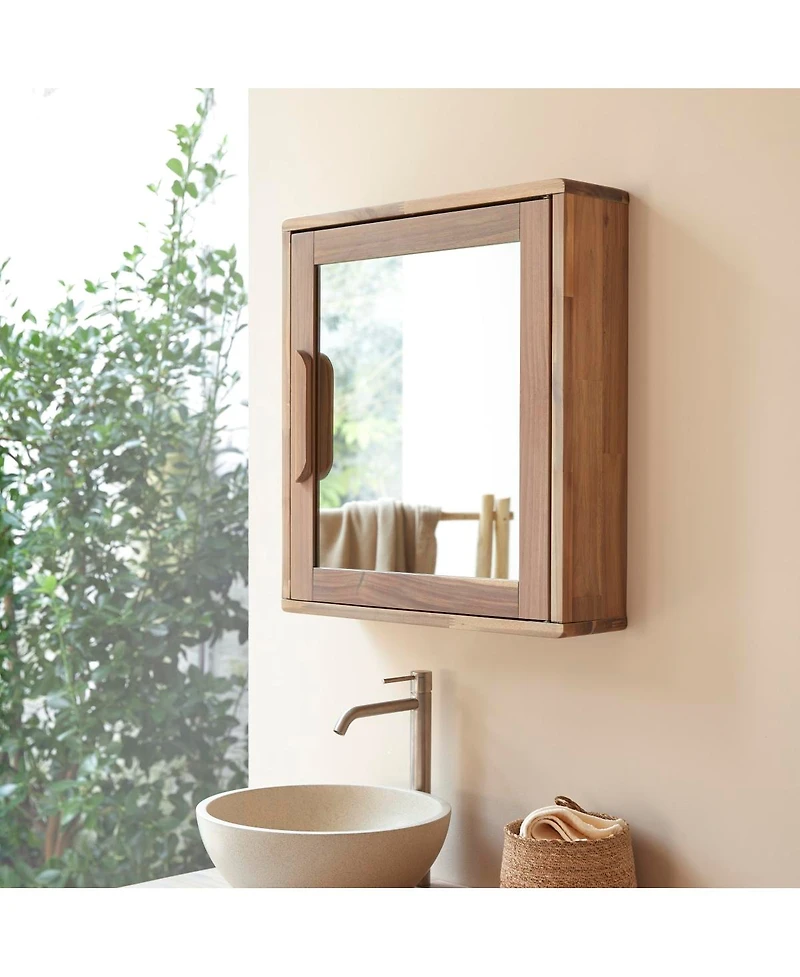 Tikamoon Lila solid acacia wood mirror bathroom cabinet