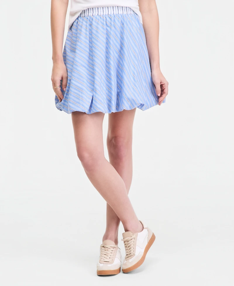 On 34th Women's Variegated Stripe Pull Bubble-Hem Mini Skirt, Macy's Exclusive