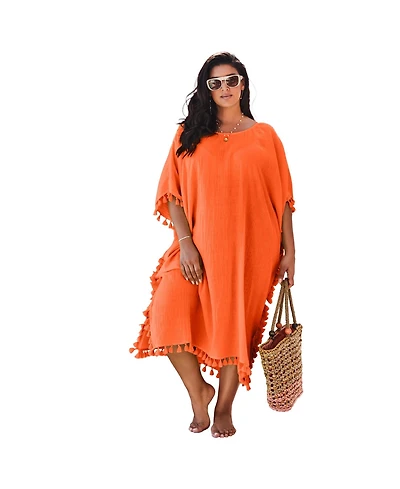 Swimsuits for All Women's Everly Pom Cover Up Tunic