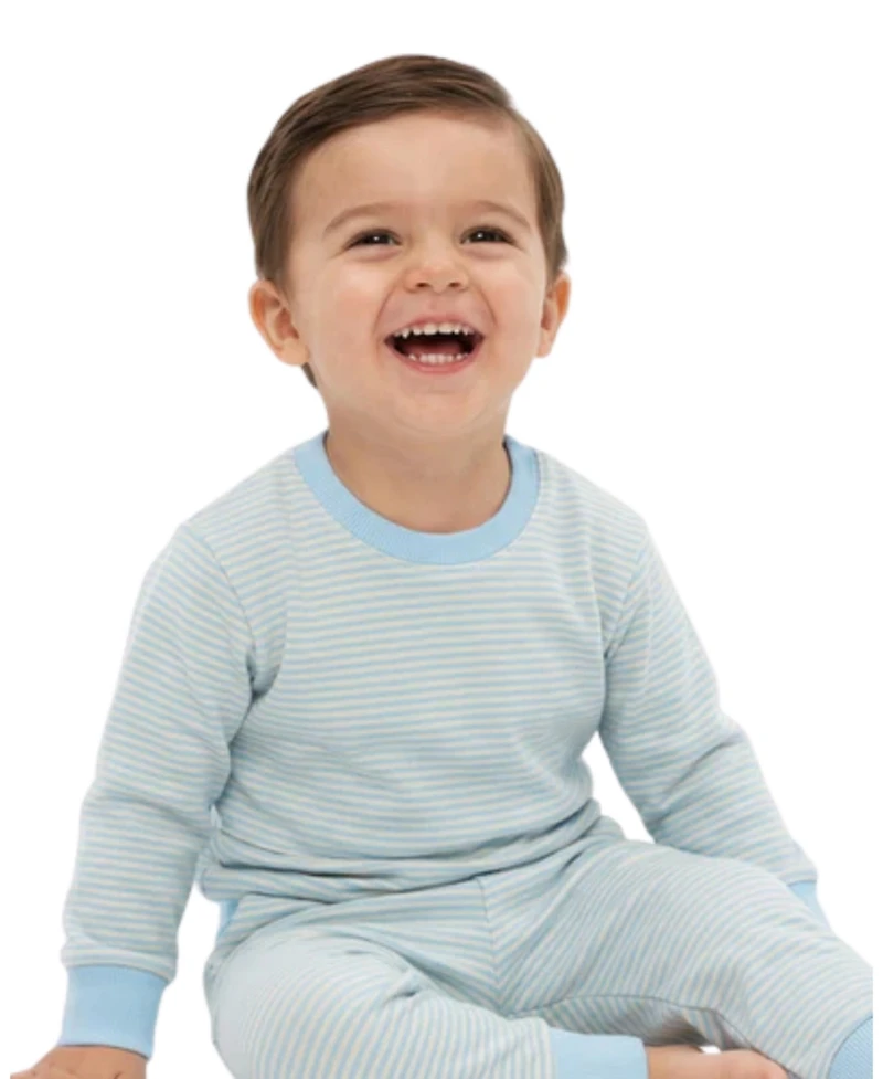 Motette Baby Boys Seaside Stripe Lounger Bamboo Sweatsuit