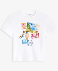 On 34th Women's Paradise Postcard Graphic T-Shirt, Macy's Exclusive