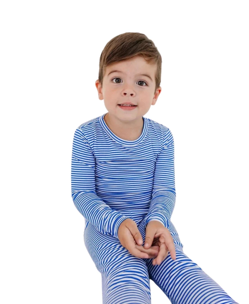 Motette Baby Boys Cobalt Stripe Pajama Set