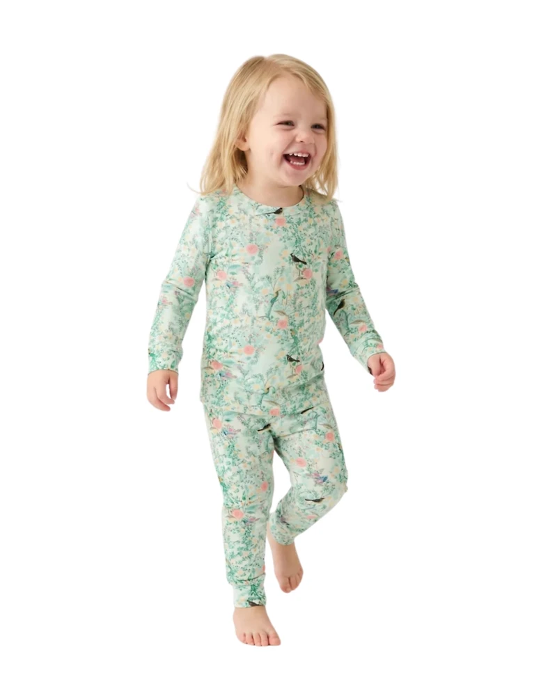 Motette Baby Girls Sage Blossom Pajama Set