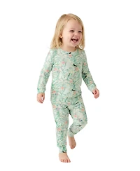 Motette Baby Girls Sage Blossom Pajama Set