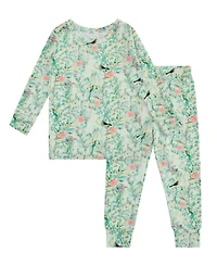 Motette Baby Girls Sage Blossom Pajama Set