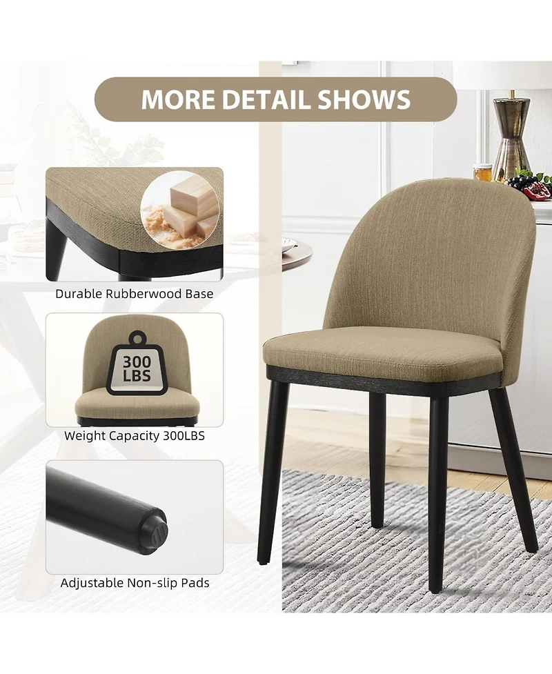 gaomon Linen Dining Chairs Set of 4