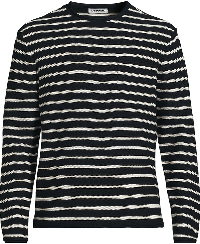 Lands' End Men's Long Sleeve Cotton Rollneck Sweater