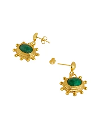 Ottoman Hands Zand Emerald Drop Earrings