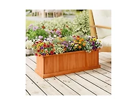 Slickblue Solid Fir Wood Raised Garden Bed with Liner & Drainage