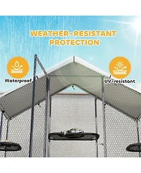 Zeus and Ruta Large Walk In Cat Patio Enclosure Outdoor Catio Garden Pet Playpen For Yard