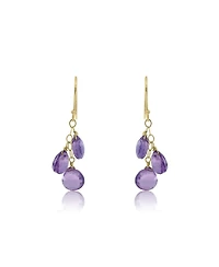 The Lovery Amethyst Bead Dangle Earrings 14K Gold