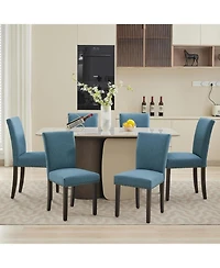 gaomon Parsons Dining Chairs Set of 6, Upholstered Fabric Chairs with Nailhead Trim