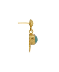 Ottoman Hands Sunrise Aqua Chalcedony Drop Stud Earrings