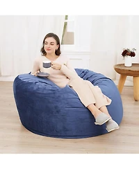 gaomon 48 Inch Giant Bean Bag Chair, Memory Foam, Plush Velvet, Machine Washable Cover, for Adults/Kids