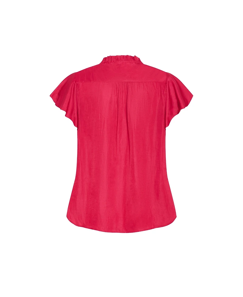 City Chic Women's Plus Drama Queen Short Sleeve Shirt