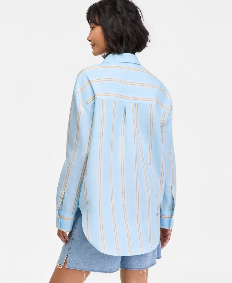 On 34th Women's Linen-Blend Relaxed Button-Down Shirt, Macy's Exclusive
