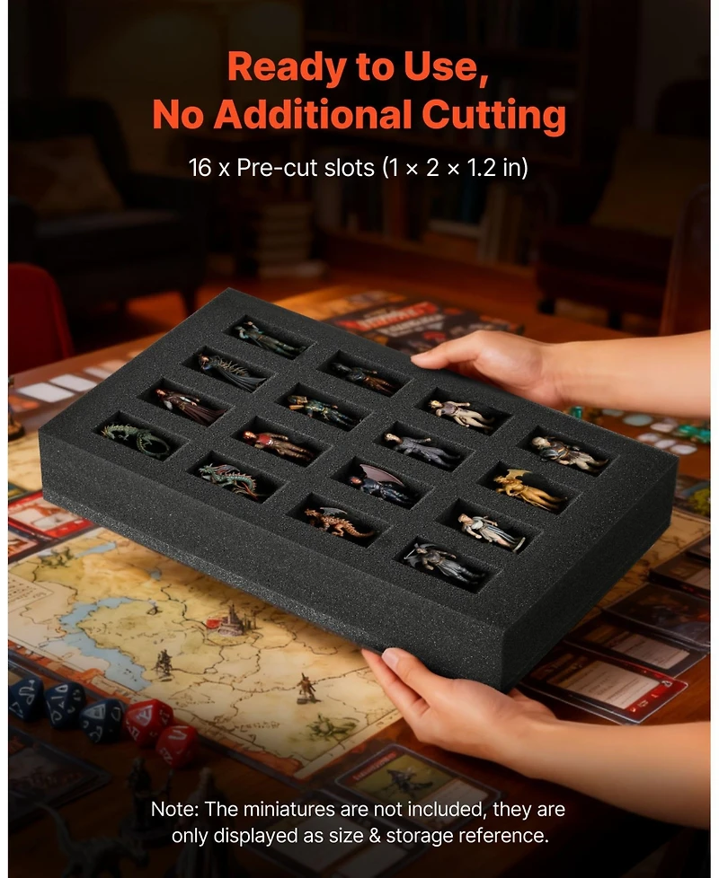 Mecale Miniature Figure Storage Bag Fits 16 Infantry Minis with Foam Insert and Shoulder Strap