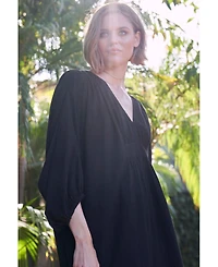 Ocean+Main Women's Ocean+Main Rouched Shoulder Maxi Cotton Caftan