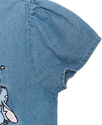 Disney Girls' 2T-6X Stitch Cap-Sleeve Collared Dress