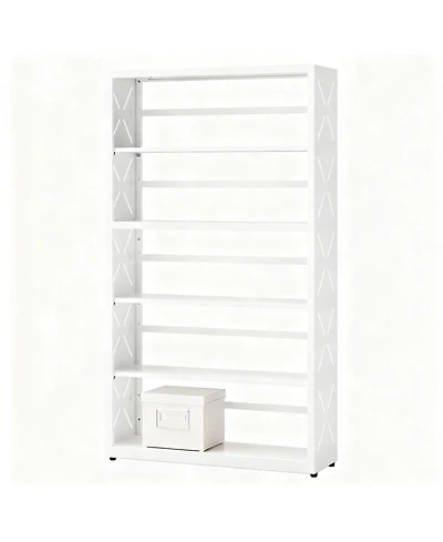 Yigii 5 Tier Metal Bookcase Adjustable Shelves Storage Shelf Unit