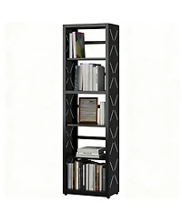 Yigii 5 Tier Metal Bookcase Adjustable Shelves Storage Shelf Unit