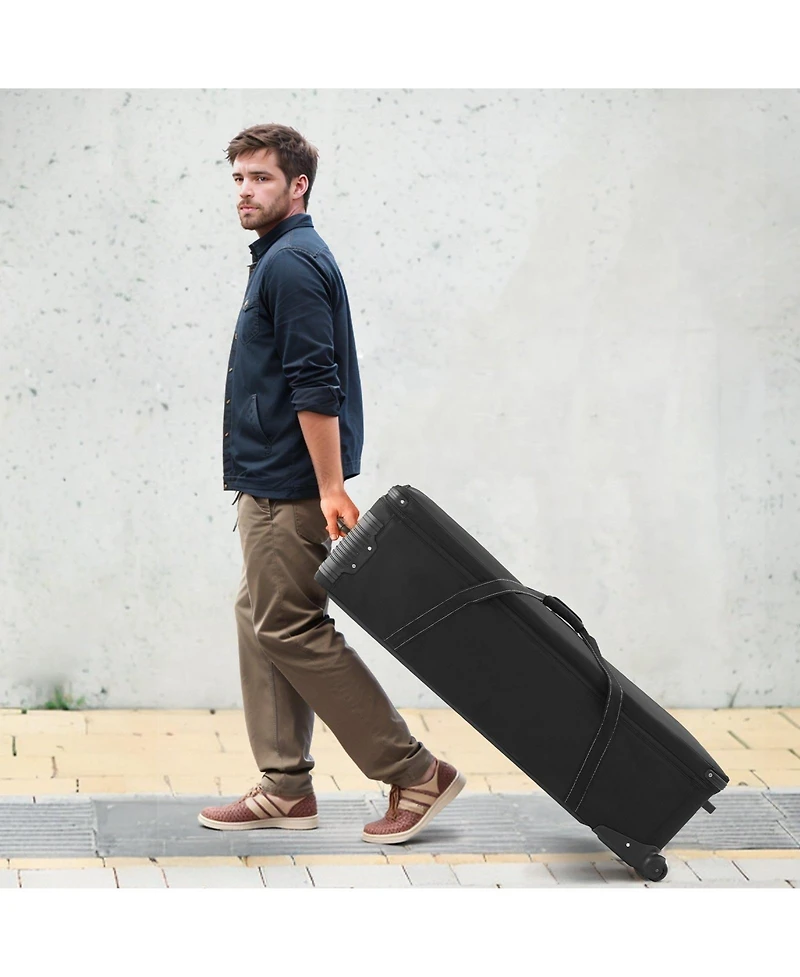 Mecale 51.6 Inch Rolling Studio Equipment Trolley Case with Wheels and Padded Compartments