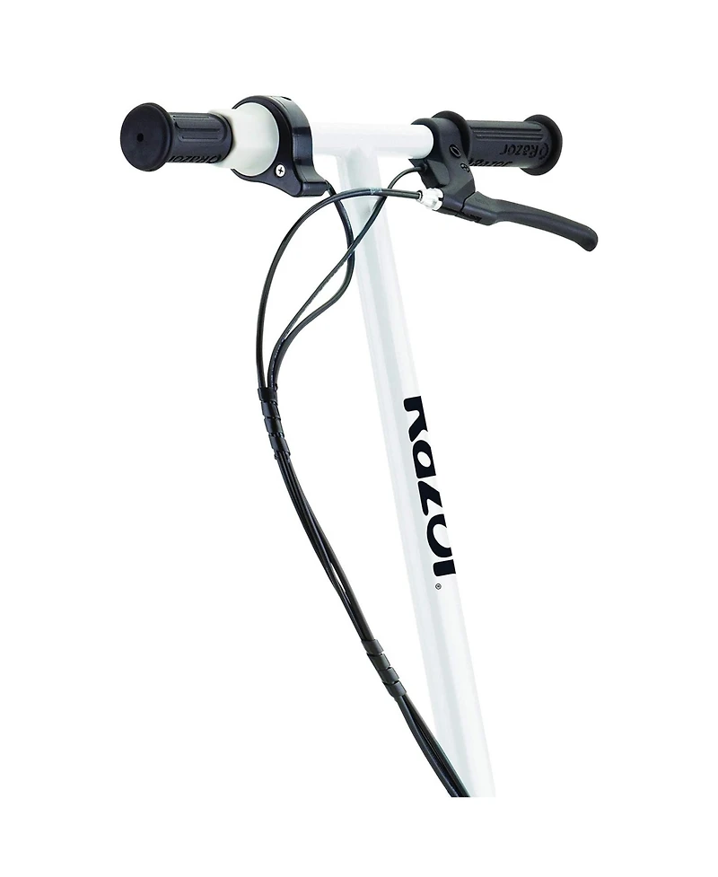 Razor E200S Seated Electric 12 Mph Scooter w/ Twist Grip Throttle & Brake, White