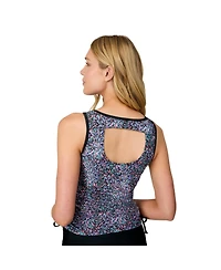 Free Country Women's Full Side Shirring Tankini Top