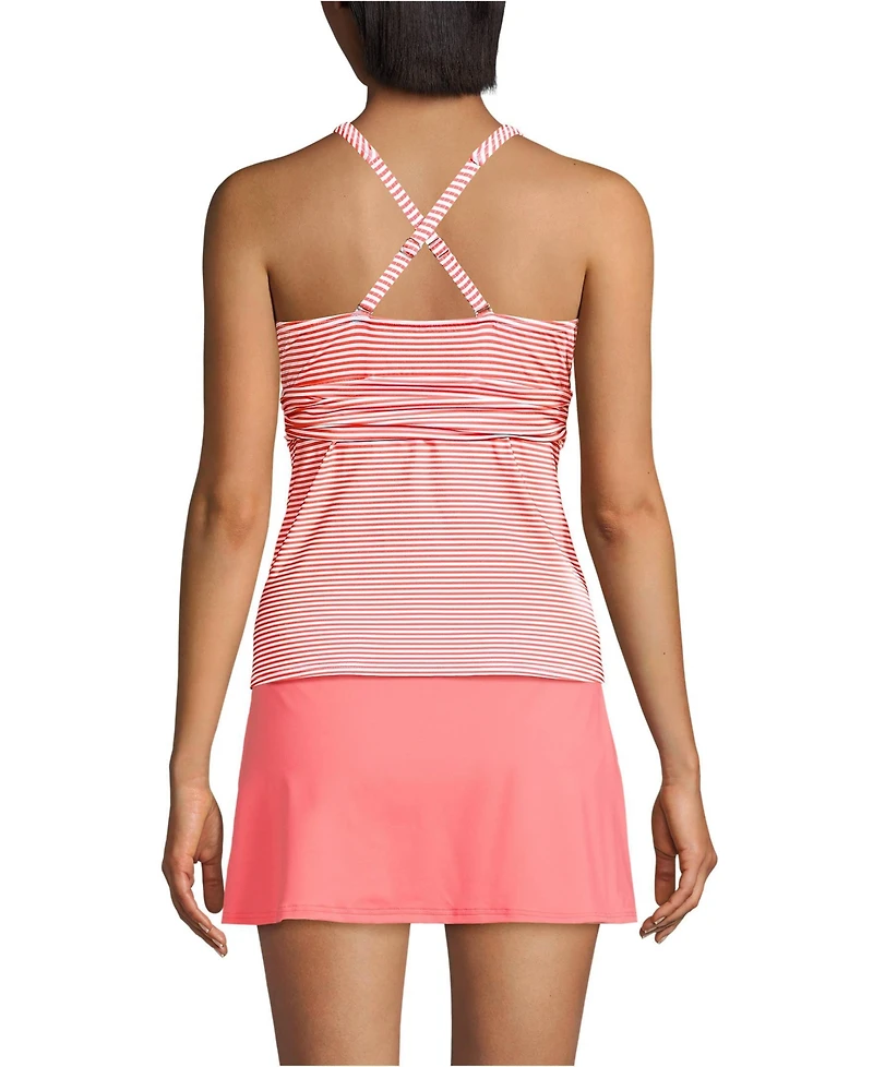 Lands' End Women's V-Neck Plunge X Back Tankini Top