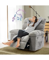 gaomon Rocking Recliner Chair,360 Swivel,30 Rocking,135 Tilt,Chenille Upholstery,Q235 Steel Frame Glider Nursery Chair for Small Spaces