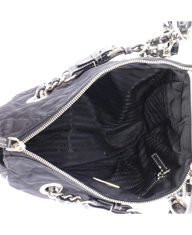 Pre-Owned Prada Medium Convertible Chain Tote Quilted Tessuto