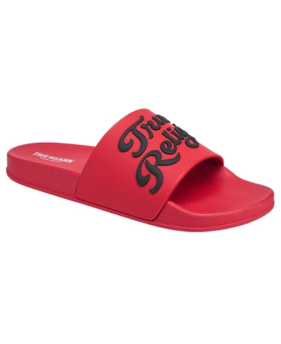 True Religion Men's Drake Script Logo Pool Slide