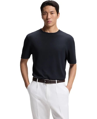 Boss By Hugo Men's Cotton Linen Regular-Fit T-Shirt