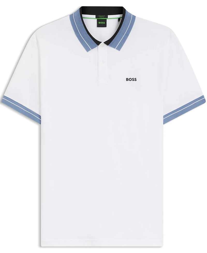 Boss by Hugo Men's Stretch Striped-Trim Polo Shirt