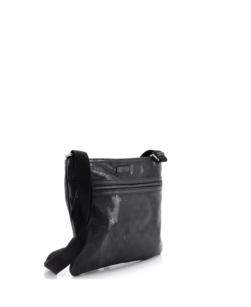 Pre-Owned Gucci Medium Front Zip Flat Messenger Bag Gg Imprime