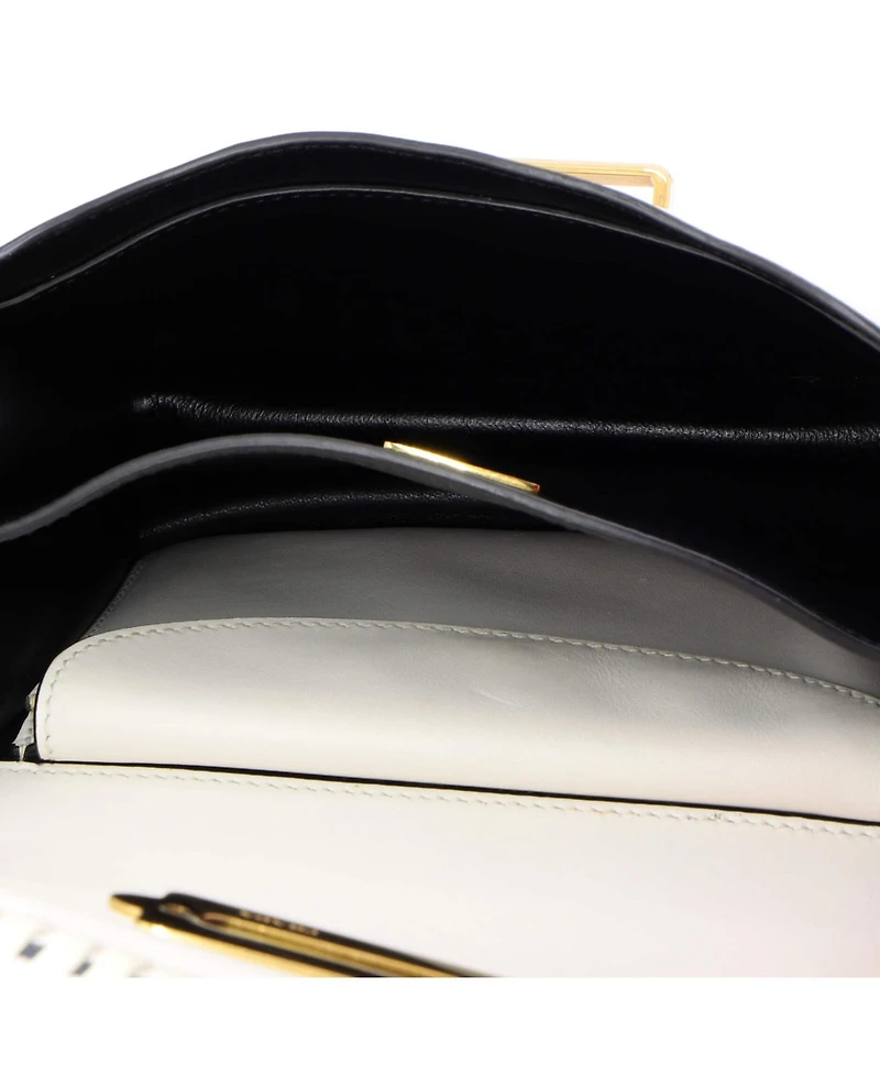 Pre-Owned Prada Small Cahier Crossbody Bag Embellished Denim and Leather