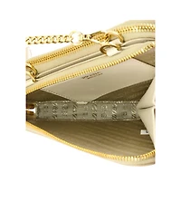 Pre-Owned Prada Mini Triangle Double Zip Pouch Bag with Chain Patent