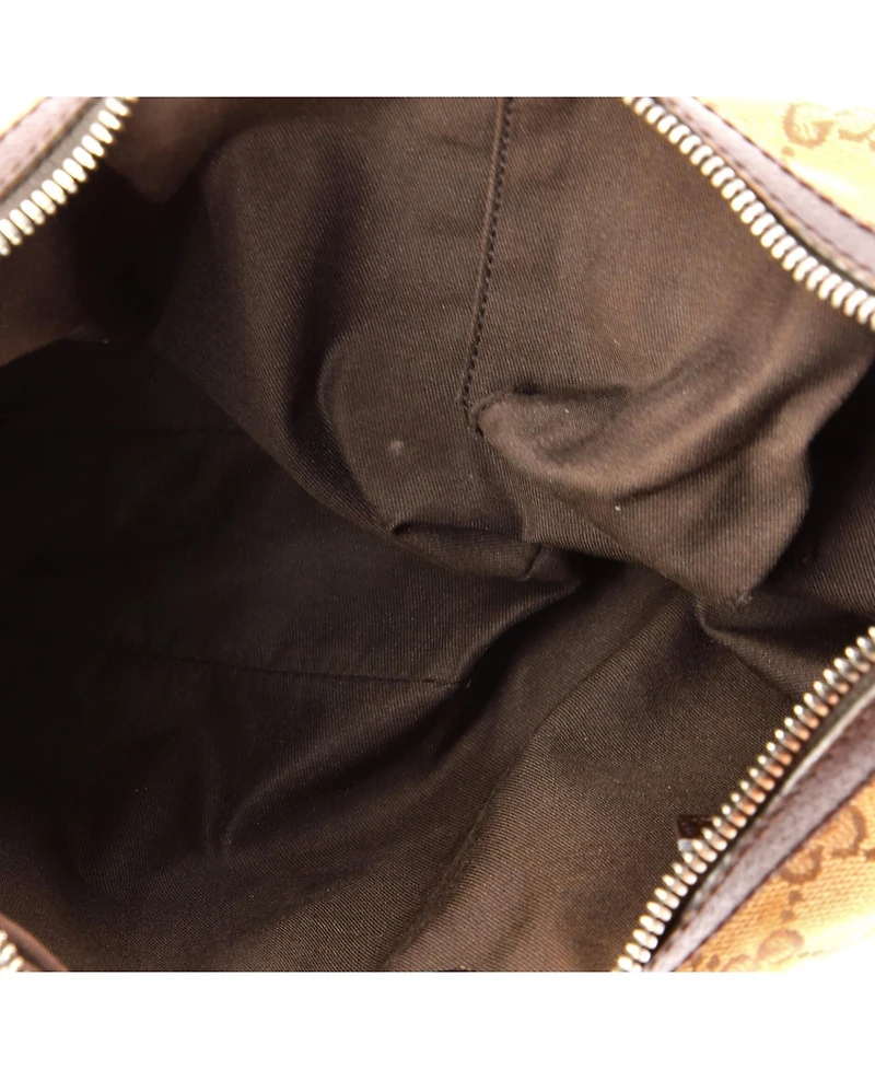 Pre-Owned Gucci Medium Saddle Zip Messenger Bag Gg Canvas with Leather