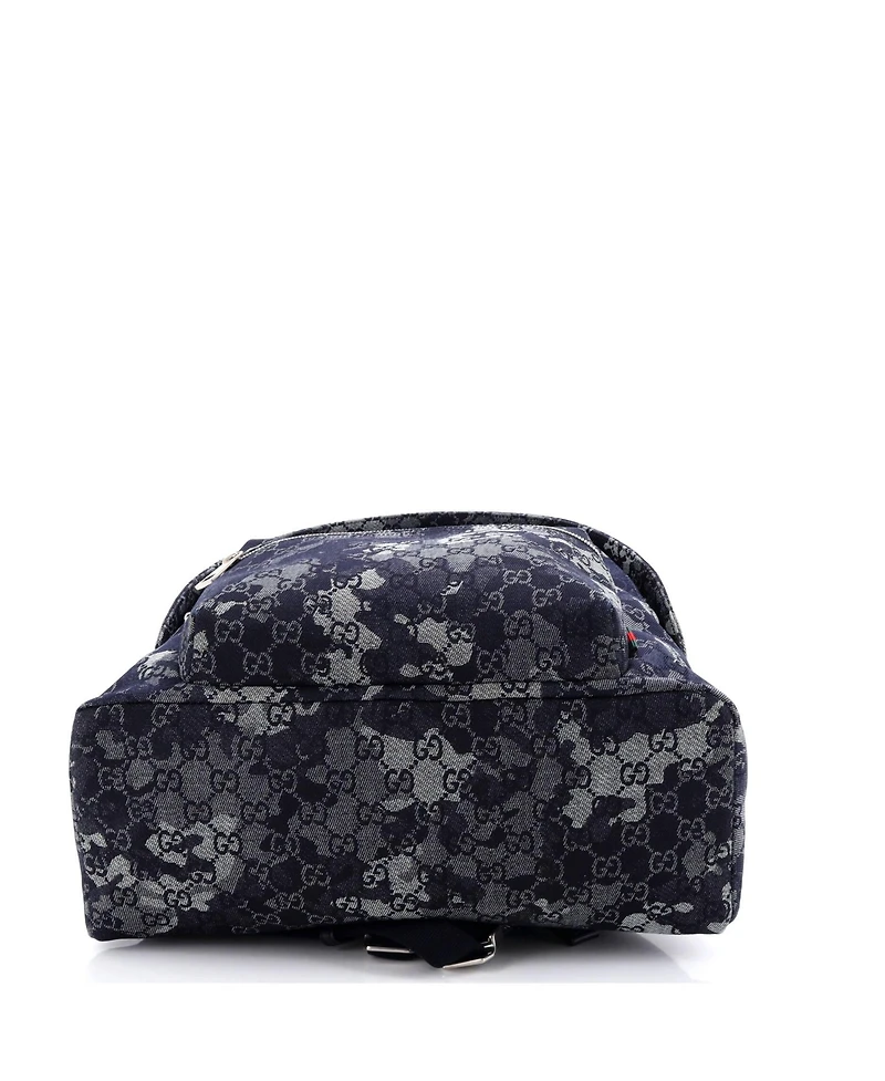 Pre-Owned Gucci Zip Front Pocket Backpack Camouflage Gg Denim