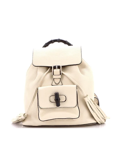 Pre-Owned Gucci Medium Bamboo Tassel Backpack Leather