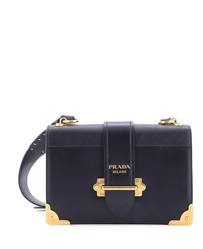 Pre-Owned Prada Large Cahier Crossbody Bag Leather and Saffiano Leather