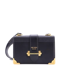 Pre-Owned Prada Large Cahier Crossbody Bag Leather and Saffiano Leather