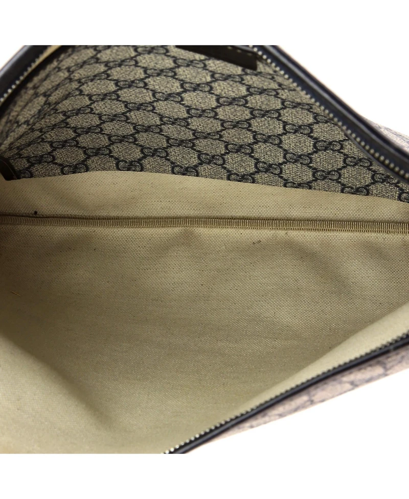 Pre-Owned Gucci Large Web Loop Flat Messenger Gg Coated Canvas