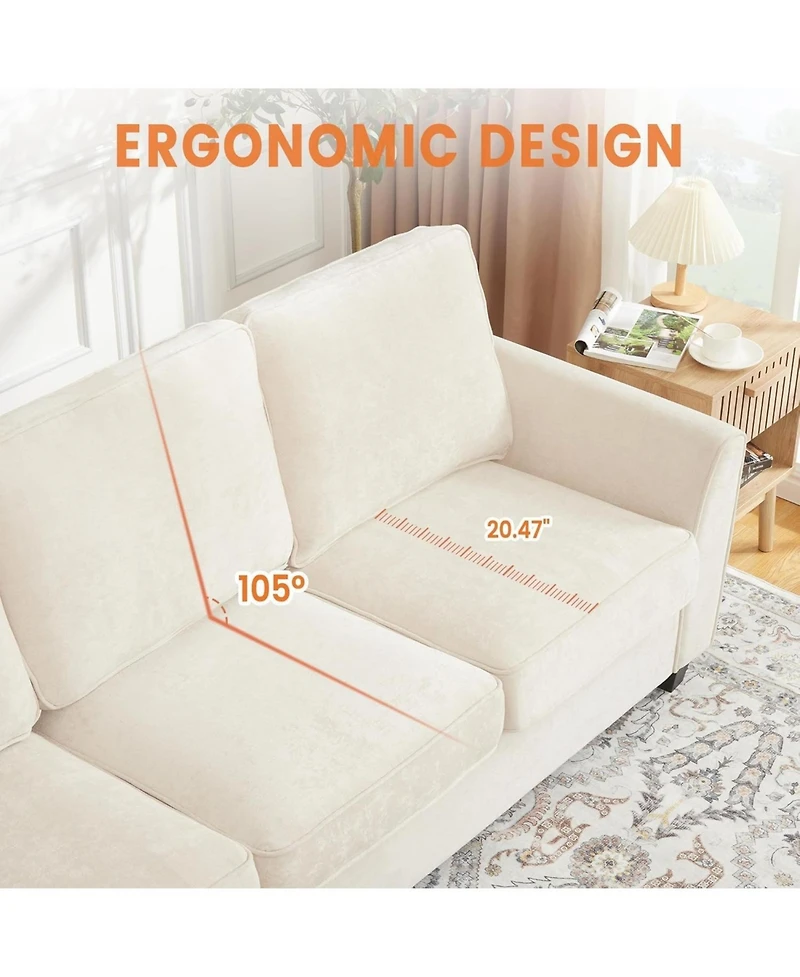 gaomon 83 Inch Modern 3 Seater Sofa, Deep Seat Couch with Washable Detatchable Covers, Comfy Chenille Couch, Oversized Cloud Sofa for Living Room